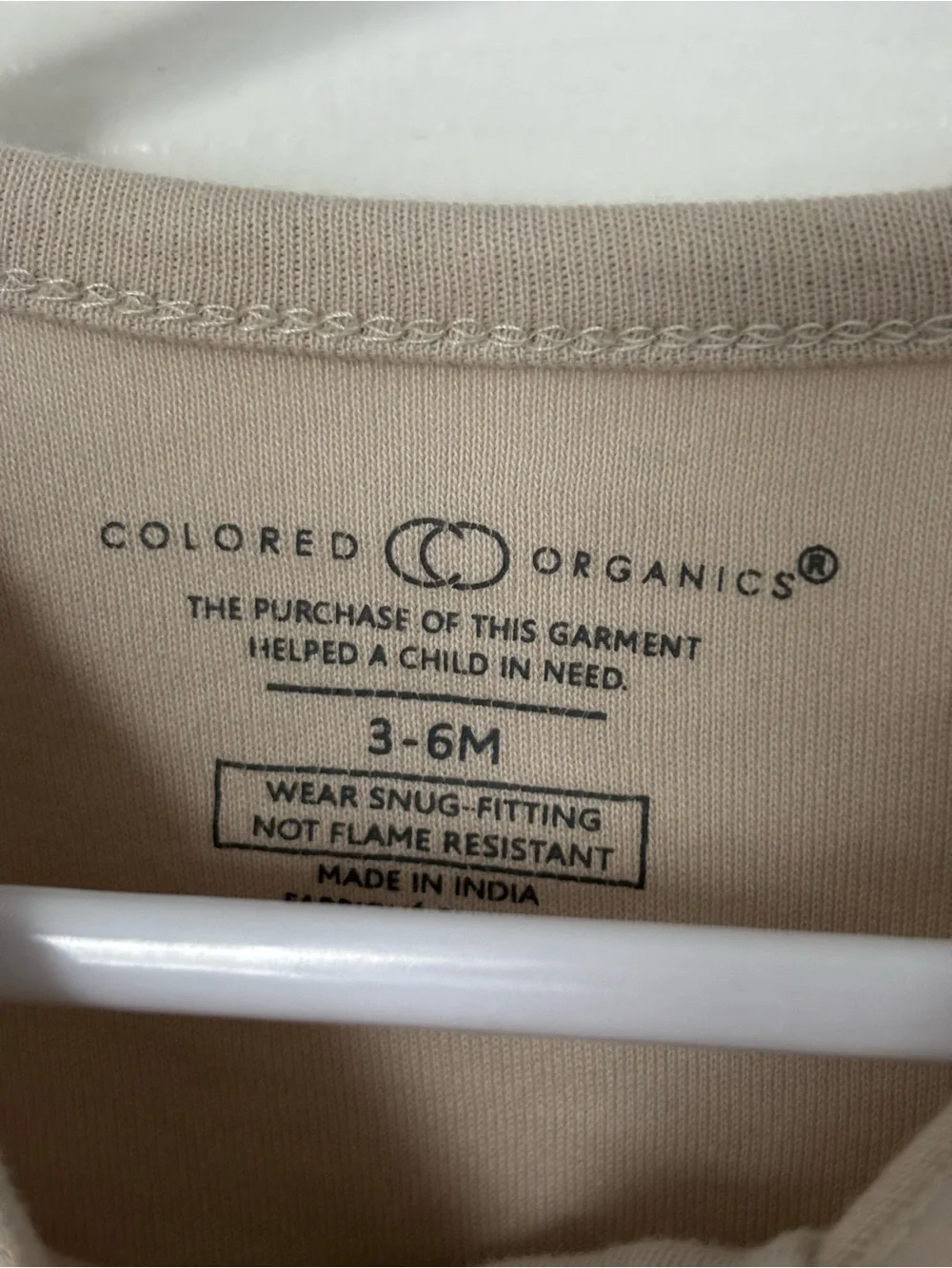 Colored organics 3-6 month beige sleeper